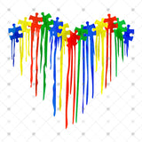 Transfer 001835 - Melting Puzzle Piece Heart