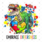 Transfer 001836 - Embrace Differences Autism T-Rex