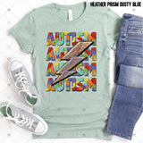 Transfer 001840 - Autism Crayon Colored Lightning Bolt