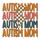 Transfer 001847 - Autism Mom Checkered Lightning Bolt