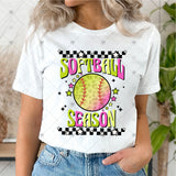 Transfer 001855 - Retro Softball Season Pink Yellow & Green