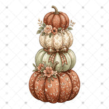 Transfer 001862 - Stacked Floral Pumpkins