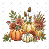 Transfer 001863 - Floral Pumpkins