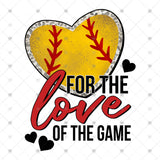 Transfer 001865 - For the Love of the Game Softball Heart