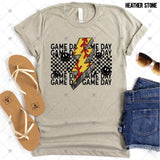 Transfer 001867 - Softball Game Day Smile & Lightning Bolt Stacked Word Art
