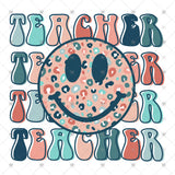 Transfer 001921 - Smile Face Teacher Stacked Word Art