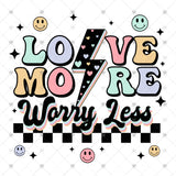 Transfer 001935 - Love More Worry Less Lightning Bolt