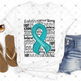 Transfer 001938 - Awareness Ribbon Word Art