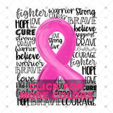 Transfer 001938 - Awareness Ribbon Word Art