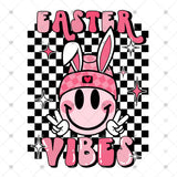 Transfer 001969 - Pink Easter Vibes Checkered Smile