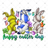 Transfer 001991 - Happy Easter Softball Volleyball Baseball Bunnies