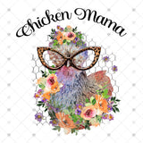 Transfer 002010 - Floral Chicken with Leopard Sunglasses