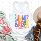Transfer 002035 - Summer Break #Teacherlife Leopard Lightning Bolt
