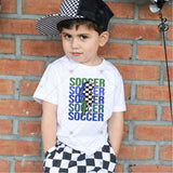 Transfer 002054 - Soccer Lightning Bolt Stacked Word Art Boy