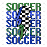 Transfer 002054 - Soccer Lightning Bolt Stacked Word Art Boy