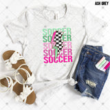 Transfer 002055 - Soccer Lightning Bolt Stacked Word Art Girl
