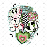 Transfer 002056 - Retro Soccer Smile Disco Ball
