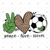 Transfer 002057 - Peace Love Soccer Green Leopard