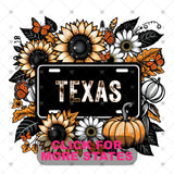 Transfer 002062 - Fall Floral License Plate States
