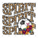 Transfer 002067 - Soccer Spirit Stacked Word Art Leopard