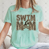 Transfer 002084 - Swim Mom Swimmer Leopard Faux Embroidery
