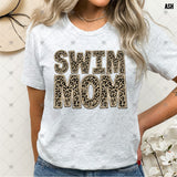Transfer 002085 - Swim Mom Leopard Faux Embroidery