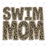 Transfer 002085 - Swim Mom Leopard Faux Embroidery