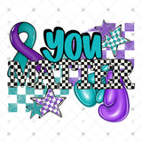 Transfer 002100 - You Matter Black and White Checkered Boxing Gloves