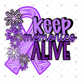 Transfer 002111 - Keep Memories Alive Floral Ribbon