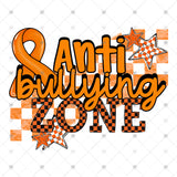 Transfer 002122 - Anti Bullying Zone Orange and Black Checkered