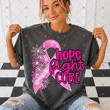Transfer 002134 - Hope Fight Cure Floral Ribbon