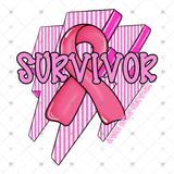 Transfer 002141 - Survivor Breast Cancer Awareness Lightning Bolts