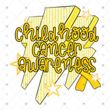 Transfer 002142 - Childhood Cancer Awareness Lightning Bolts