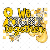 Transfer 002145 - We Fight Together Black and White Checkered Boxing Gloves