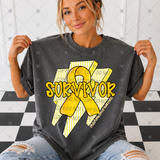 Transfer 002147 - Survivor Childhood Cancer Awareness Lightning Bolts