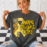 Transfer 002150 - Hope Fight Cure Floral Ribbon