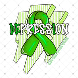Transfer 002153 - Depression Ribbon and Lightning Bolts