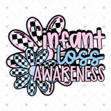 Transfer 002182 - Infant Loss Awareness Pink and Blue Flowers