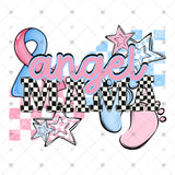 Transfer 002188 - Angel Mama Black and White Checker