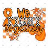 Transfer 002198 - We Fight Together Black and White Checker Orange Boxing Gloves