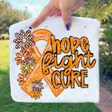 Transfer 002199 - Hope Fight Cure Floral Orange Ribbon