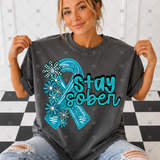 Transfer 002208 - Stay Sober Floral Ribbon