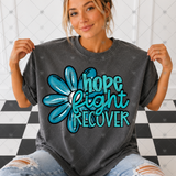 Transfer 002211 - Hope Fight Recover Teal Flower