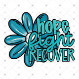 Transfer 002211 - Hope Fight Recover Teal Flower