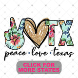 Transfer 002223 -  Floral Peace Love State Set