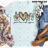 Transfer 002223 -  Floral Peace Love State Set