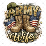 Transfer 002228 - Army Wife Boots and Flag