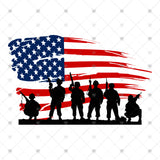 Transfer 002239 - Black Military with American Flag