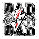 Transfer 002275 - Baseball Dad Grey Army Lightning Bolt Stacked Word Art