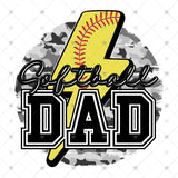 Transfer 002276 - Softball Dad Grey Army Lightning Bolt